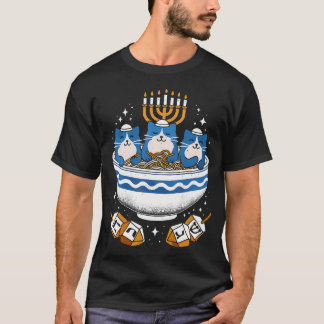 T-shirt Jewish Cats Ramen Funny Kitten Hanukkah 	s Chanuka
