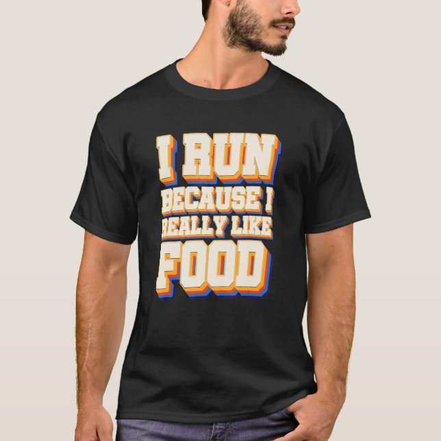 T-shirt J'Exécute I Like Food Cross Country Running Xc Run (Devant)