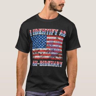 T-shirt J'Identifie Comme Drapeau Américain Non Bidencial