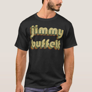 T-shirt Jimmy Buffet Vintage Rainbow Typography Style les