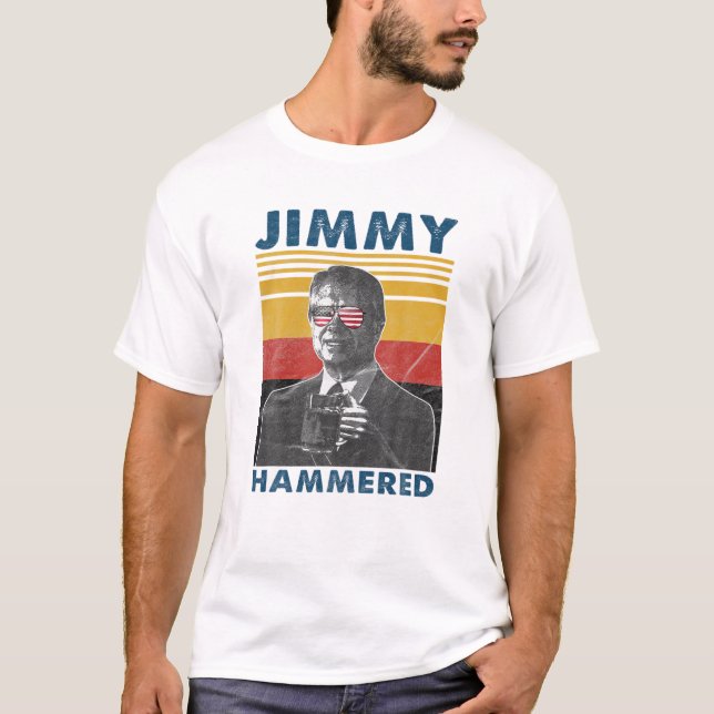 T-shirt Jimmy Hammered 4 juillet Drunk President Carter (Devant)