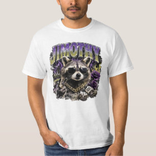 T-shirt Jimothy Cool Raccoon Vêtements de rue urbains