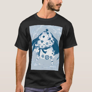 T-shirt Jinbei One Piece Vague Bleue Pose de Samouraï