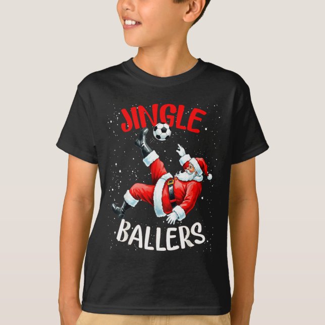 T-shirt Jingle Ballers Funny Santa Football Christmas Socc (Devant)