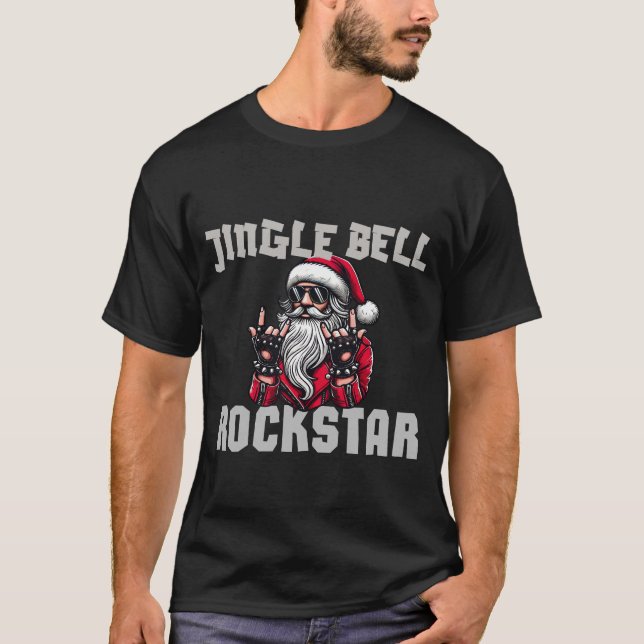T-shirt Jingle Bell Rockstar Père Noël (Devant)