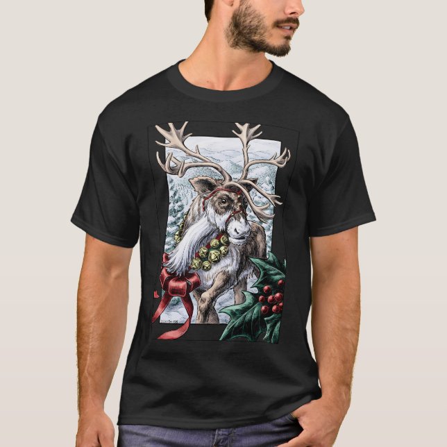 T-shirt Jingle Bells Holiday Reindeer (Devant)