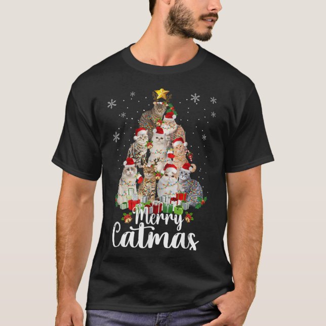 T-shirt Jingle Meow Funny Cats Christmas Tees For Cat Love (Devant)