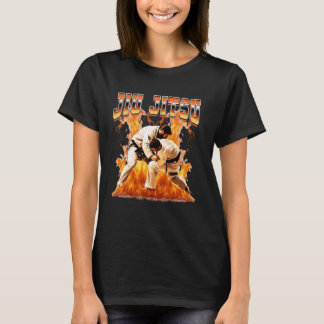T-shirt Jiu Jitsu BJJ Flammes Style Bootleg 90s