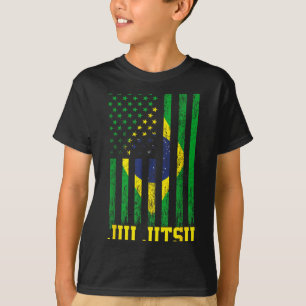 T-shirt Jiu Jitsu brésilien BJJ Brésil États-Unis Drapeau