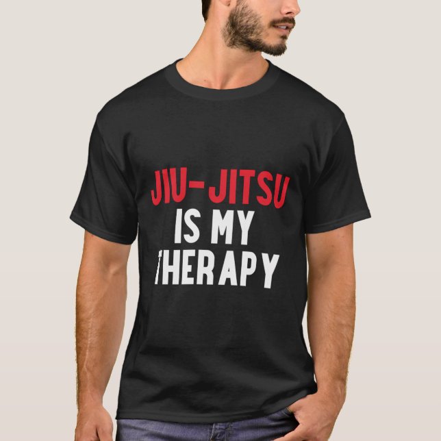 T-shirt Jiu-Jitsu Est Ma Chemise À Manches Longues Thérapi (Devant)