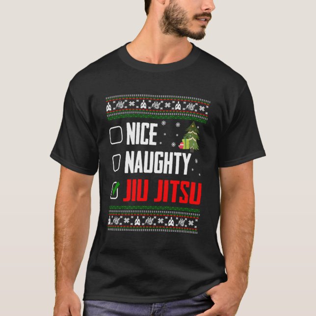 T-shirt Jiu Jitsu Noël laid (Devant)