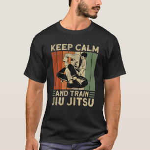 T-shirt Jiu Jitsu Retro Vintage Garder Le Calme Et Le Trai