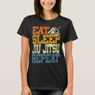 T-shirt Jiu Jitsu Vintage Rétro Manger Dormir Jiu Jitsu Ré