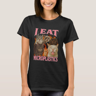 T-shirt J'Mange Des Microplastiques Drôle Chat Mème Contre