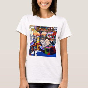 T-shirt Joan Miro Horse Pipe et Fleur rouge