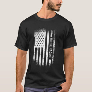 T-shirt Jockey Drapeau États-Unis Course Hippique