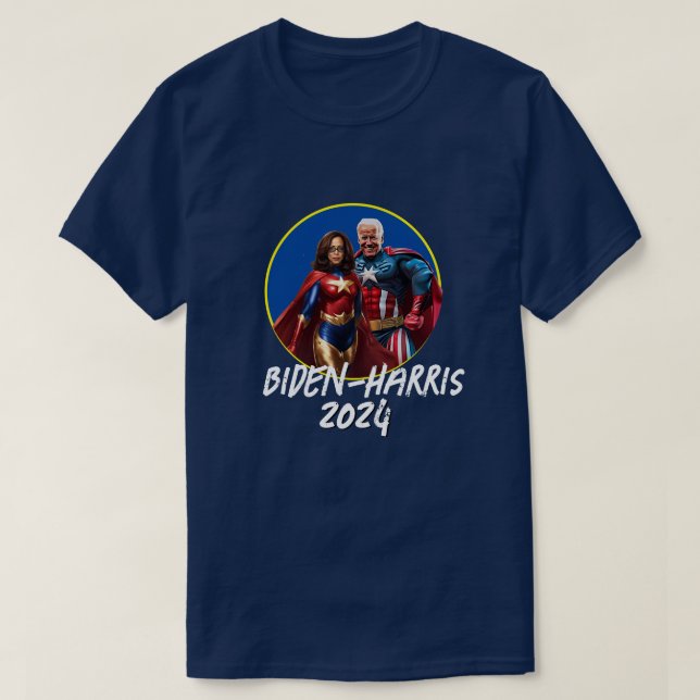 T-shirt Joe Biden et Kamala Harris en super-héros (Design devant)
