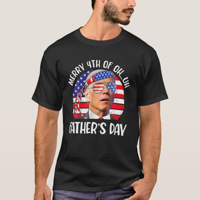 T-shirt Joe Biden Joyeux 4E De Fête des pères Drôle 4E De  (Devant)