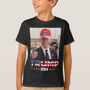 T-shirt Joe Biden Portant Un Casquette Trump