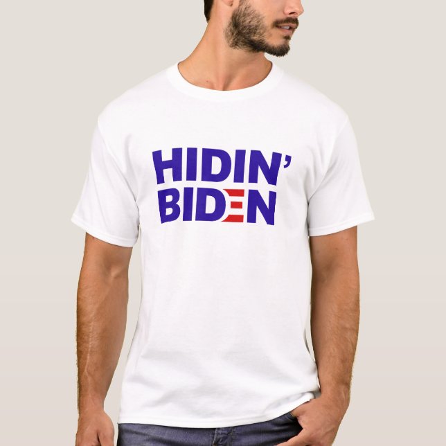 T-shirt Joe Biden se cachant au sous-sol (Devant)