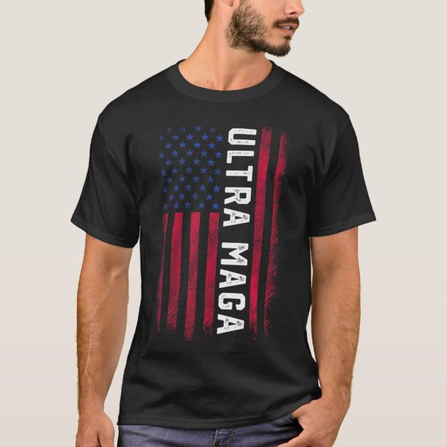T-shirt Joe Biden Ultra Maga  Ultra Maga America Flag  (Devant)