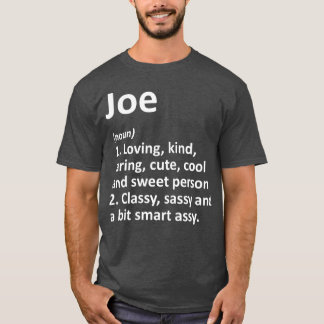 T-shirt JOE Définition Nom personnalisé Amusant Anniversai