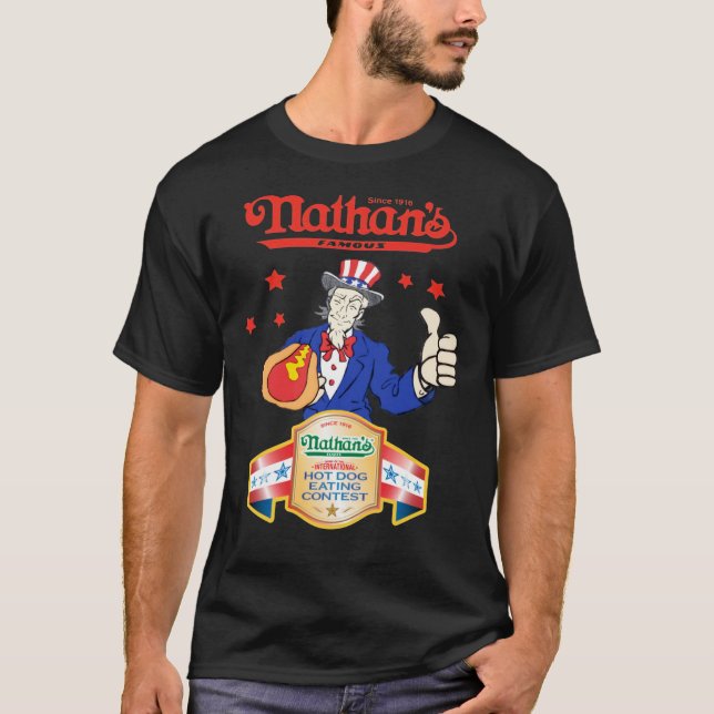T-shirt Joey Chestnut Nathans Hot Dog Eating Fourth Of Jul (Devant)