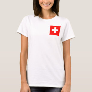 T-shirt Jogger en polaire féminin avec drapeau de Suisse