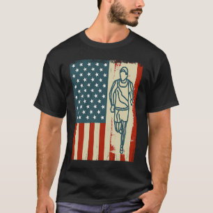 T-shirt jogging us drapeau course sport triathlon amérique