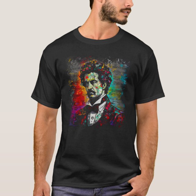 T-shirt Johann Strauss Music Composer Piano (Devant)