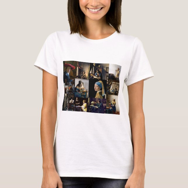T-shirt Johannes Vermeer - Patchwork de chefs-d'oeuvre (Devant)