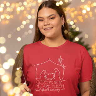 T-shirt John 1:14 Christian Nativité Dames Noël