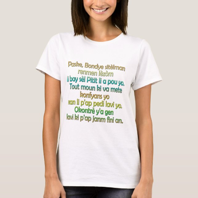 T-shirt John 3:16 Créole haïtien (Devant)