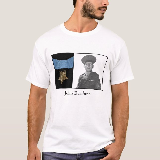 T-shirt John Basilone et la médaille de l'honneur (Devant)