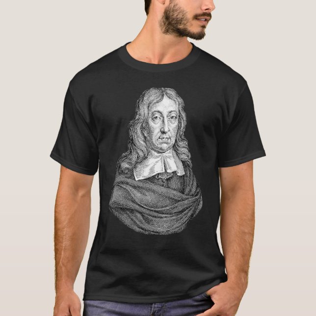 T-shirt John Milton Portrait Line Art Auteur (Devant)