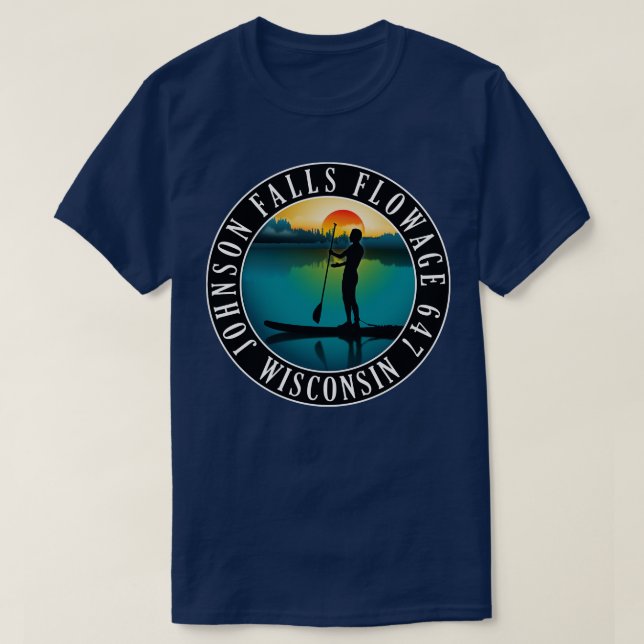T-shirt Johnson Falls Flowage 647 Wisconsin Paddleboard (Design devant)