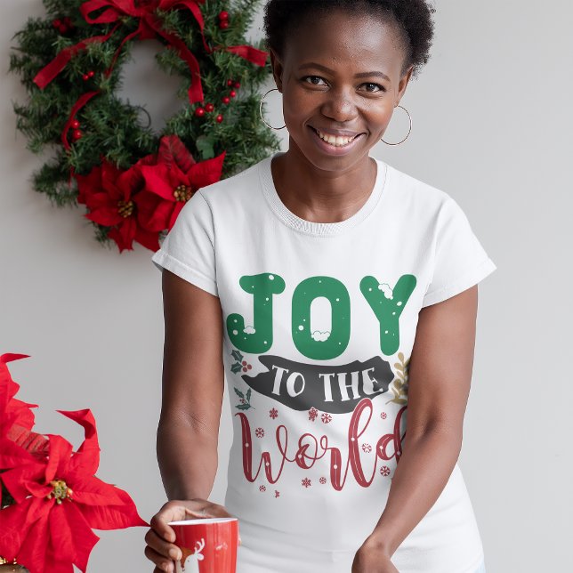 T-shirt Joie Au Monde Typographie De Noël Slogan (Créateur téléchargé)