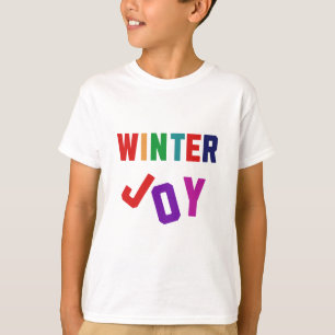 T-shirt Joie d'hiver - Lettres colorées douillettes