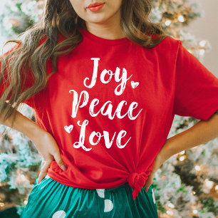 T-shirt Joie Paix Amour Noël Brosse Script