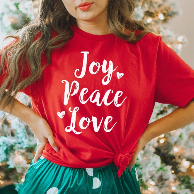T-shirt Joie Paix Amour Noël Brosse Script (Créateur téléchargé)
