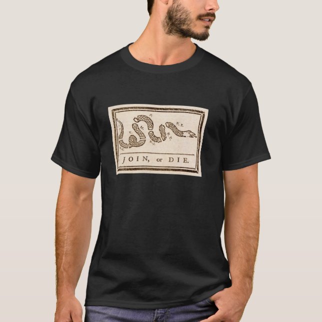 T-shirt Joignez-Vous Ou Mourez Serpent Histoire Américaine (Devant)