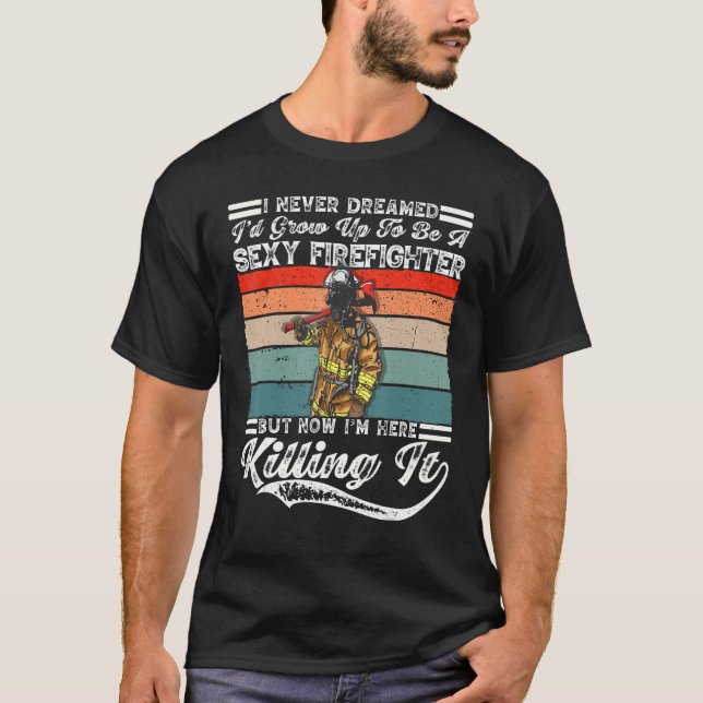 T-shirt Joke Brigade sauveteur costume adulte pour pompier (Devant)