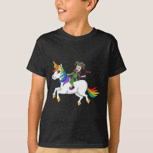 T-shirt Joker équitation Unicorn Mardi Gras Fun Girls