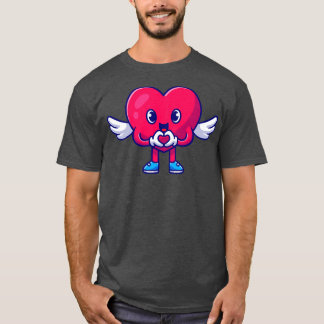 T-shirt Joli Ange Coeur Avec Symbole D'Amour Carton