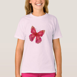 T-shirt Joli art vintage rose de papillon