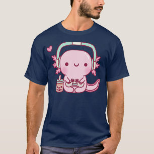 T-shirt Joli Axolotl Jouer Jeux Vidéos Drôle