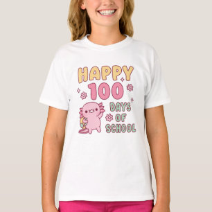 T-shirt Joli Axolotl Joyeux 100 Jours D'École