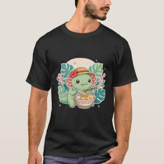 T-shirt Joli Axolotl Mignon Mangeant des Nouilles Ramen So