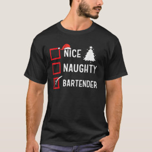 T-shirt Joli Bartender de Noël mignon et vilain Costume de