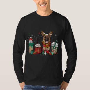 T-shirt Joli Berger Allemand Chien de Noël Café Pyjama